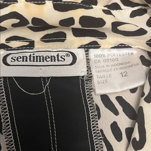 Vintage | Women’s Size 12 (M) Leopard Print Blouse - Picture 2 of 5